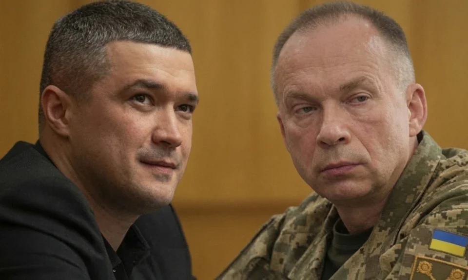 Михаил Федоров и Александр Сырский во время рабочей встречи