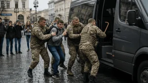Військові затримують ухильника від мобілізації та садять у фургон