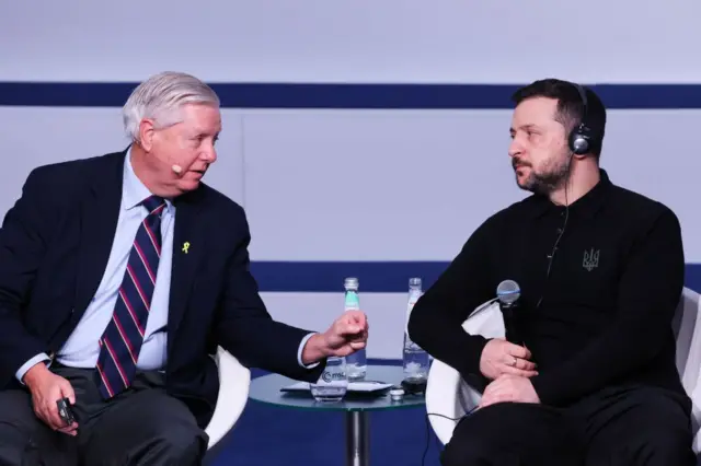 Сенатор Ліндсі Грем спілкується з президентом Володимиром Зеленським
