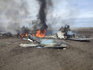 Знищений російський винищувач Су-35 на сході після удару ЗСУ